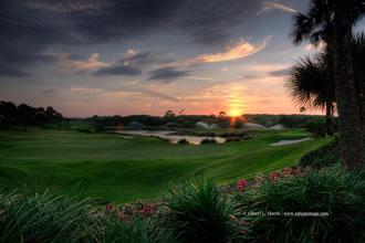 Sunset on Links Course #9 - Private Oceanfront Golf Course & Clubhouse in Palm Coast, Florida